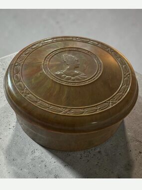 Vintage Hemco Celluloid Decorative Box with Cameo Design